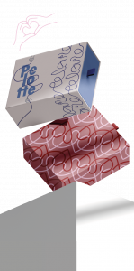 Packaging de kit avec logo et motifs